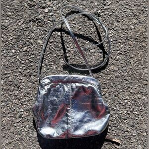 Valerie Jean Leather Silver Crossbody Bag